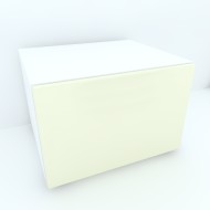 Armonia Comoda alba cu o usa cu sistem "PUSH TO OPEN" front MDF Vanilie Armonia Comoda alba cu o usa cu sistem "PUSH TO OPEN" front MDF Vanilie